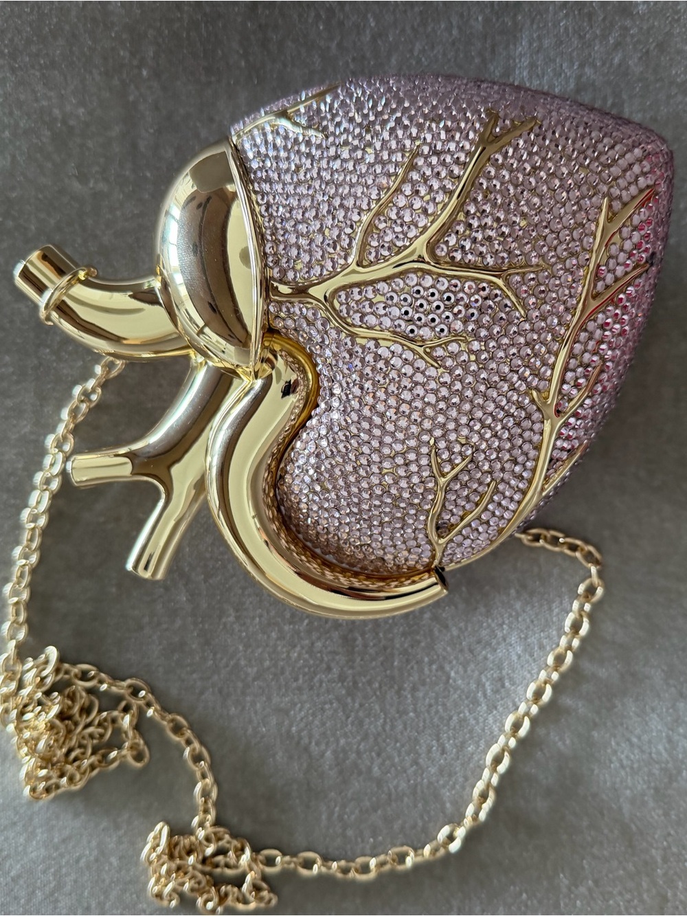 Crystal Pink Heart Clutch